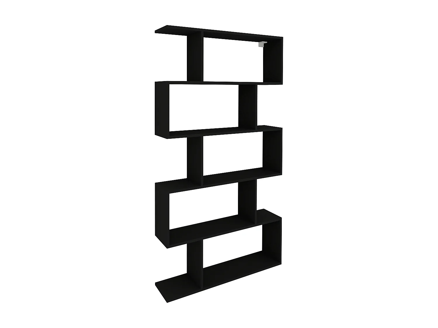 Bibliothèque haaus Kimo, 5 cases, Noir, 90 x 20 x 160 cm