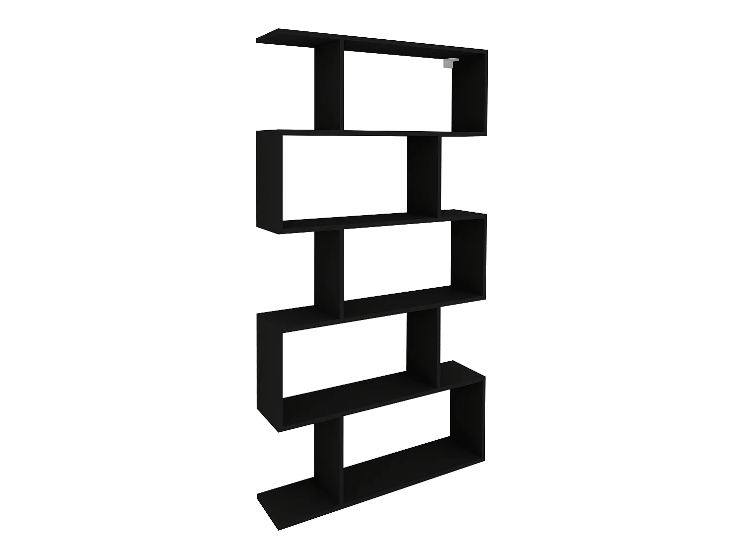 Bibliothèque haaus Kimo, 5 cases, Noir, 90 x 20 x 160 cm