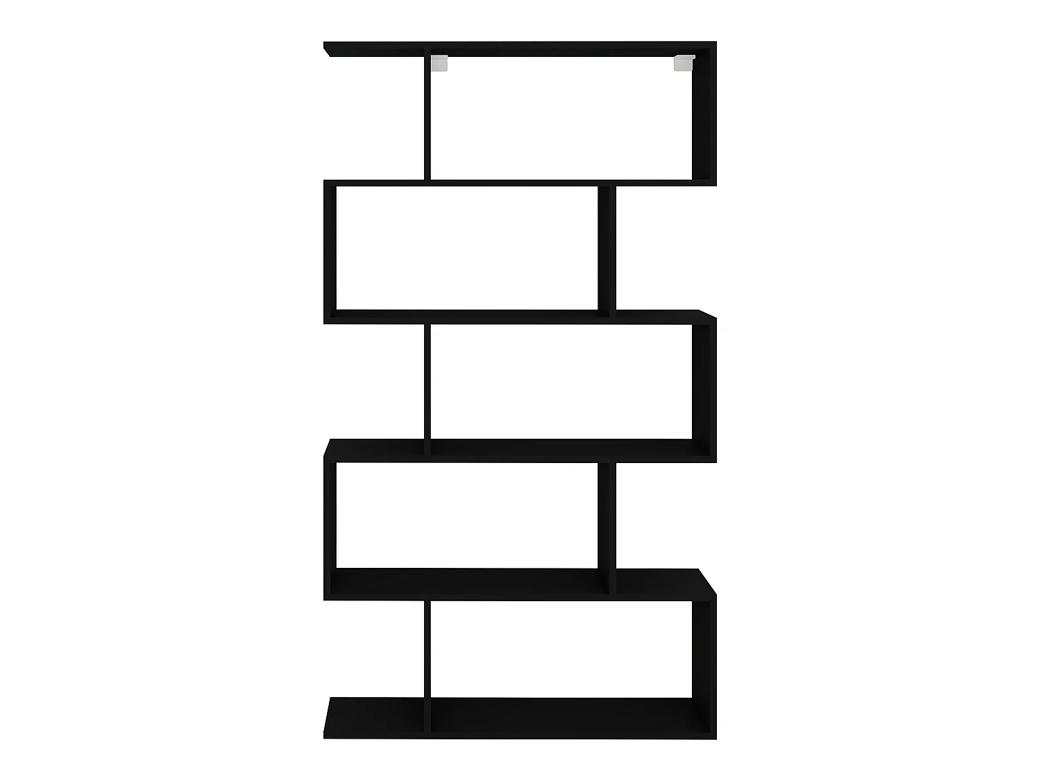 Bibliothèque haaus Kimo, 5 cases, Noir, 90 x 20 x 160 cm