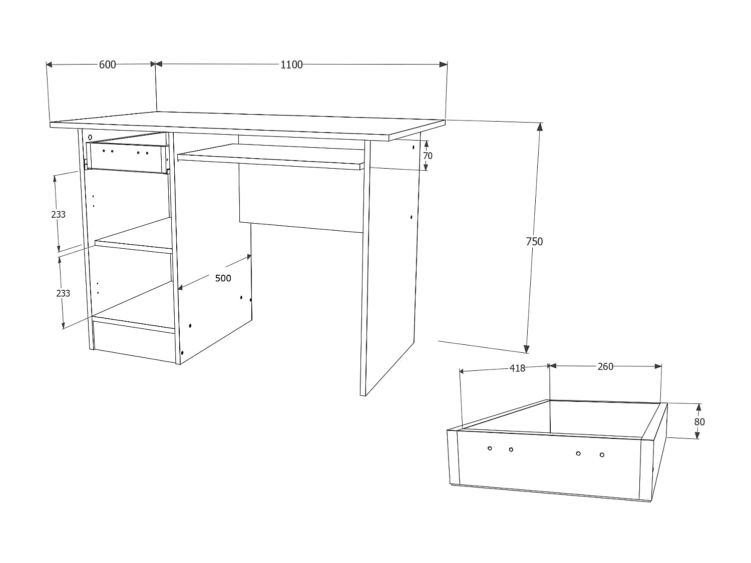 Libreria haaus Flint, 2 ripiani, Rovere Sonoma, 70 x 32 x 122 cm