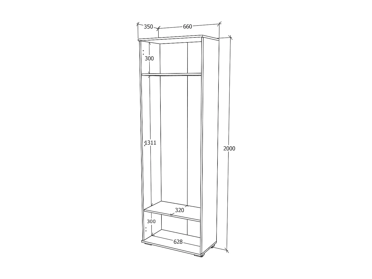 Garderobenschrank Como, 2 Türen, Anthrazit/Weiß, L 66 x l 35 x H 200 cm