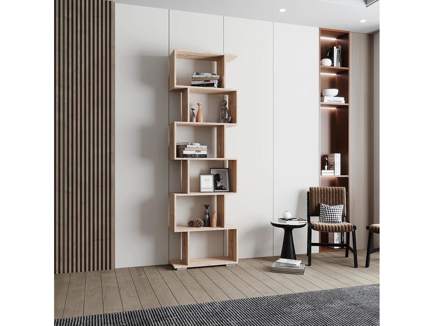 Prateleira haaus Tokyo, 6 gavetas, Carvalho Sonoma, 60 x 24 x 196 cm