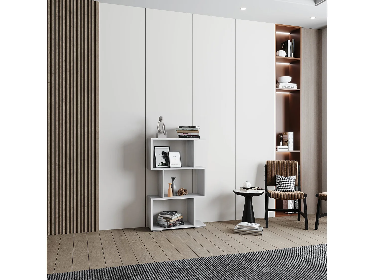 Prateleira haaus Tokyo, 3 gavetas, branco, 60 x 24 x 97 cm