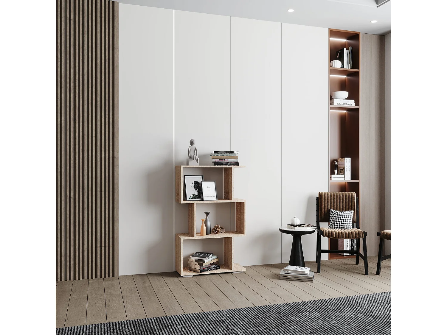 Prateleira haaus Tokyo, 3 gavetas, Carvalho Sonoma, 60 x 24 x 97 cm