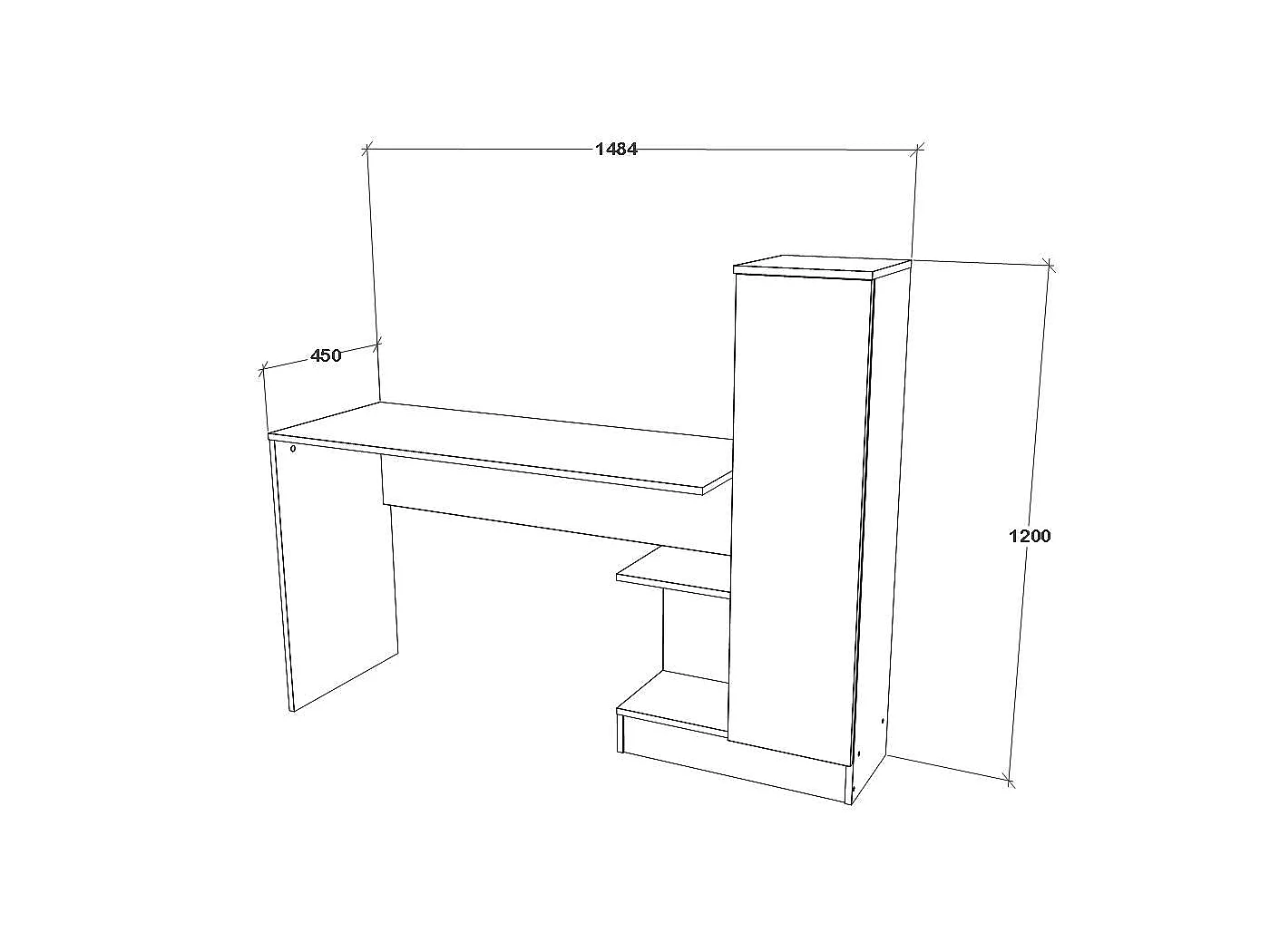 Escritorio haaus Reims, 1 puerta, Blanco, 148 x 45 x 120 cm