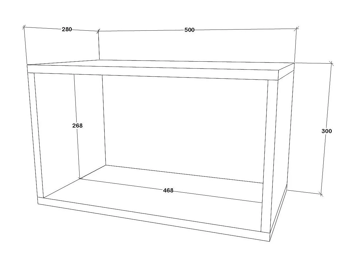 Scaffale haaus Kos, Nero, 50 x 28 x 30 cm