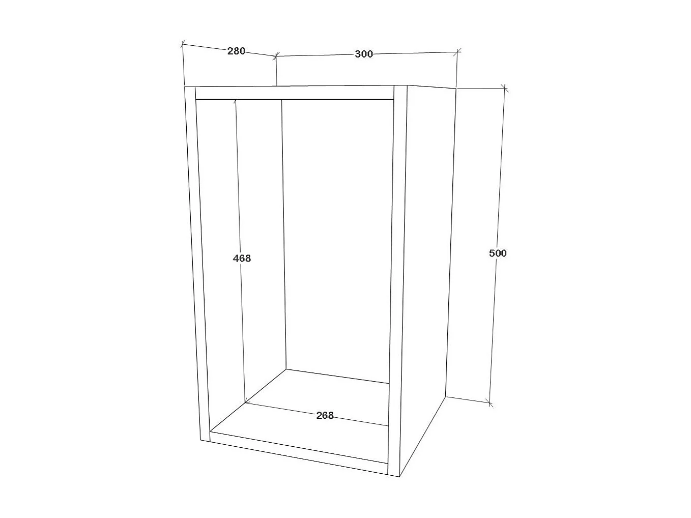 Scaffale haaus Kos, Nero, 50 x 28 x 30 cm