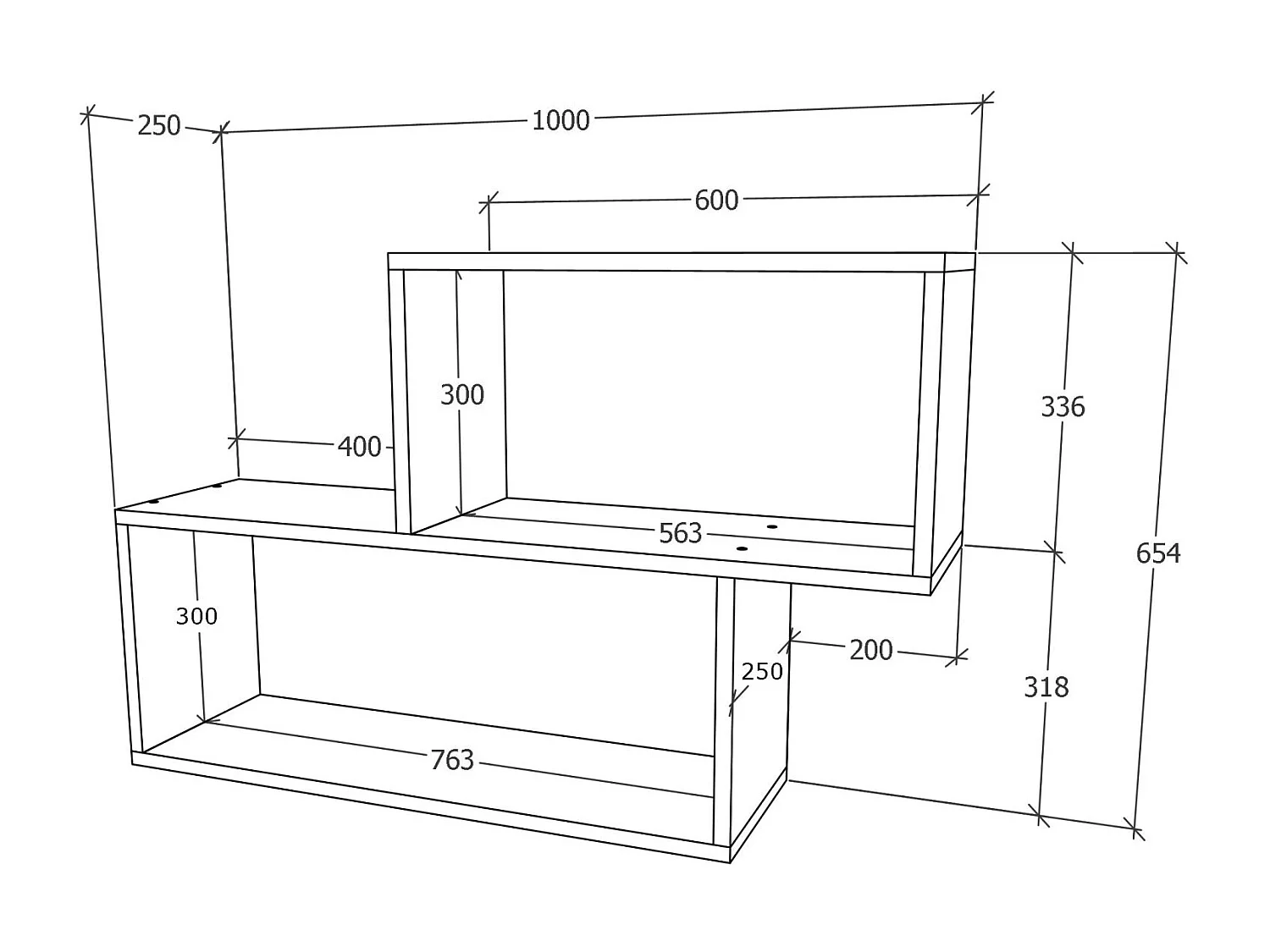 Scaffale haaus Rico V1, rovere Sonoma, L 100 x L 25 x H 65 cm