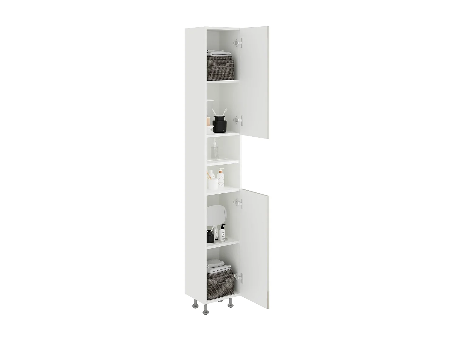Mobili da bagno haaus Zaria, 1 cassetto, 1 anta, Grigio Brillante/Bianco, MDF, L 30 x L 35 x H 85 cm