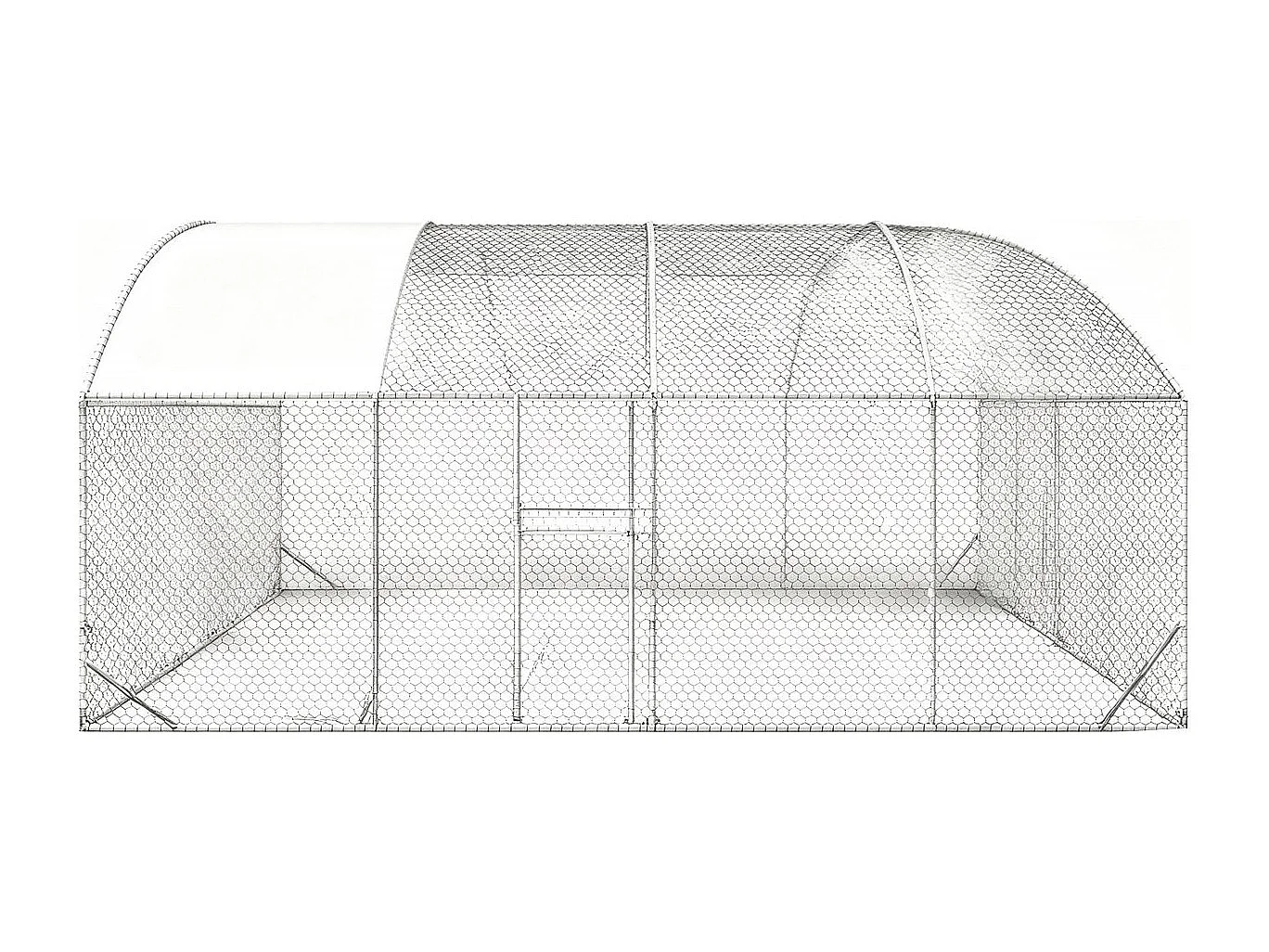 Enclos à poules dôme 15 m² parc grillagé "Cocorico" - 5 x 3 m - acier galvanisé