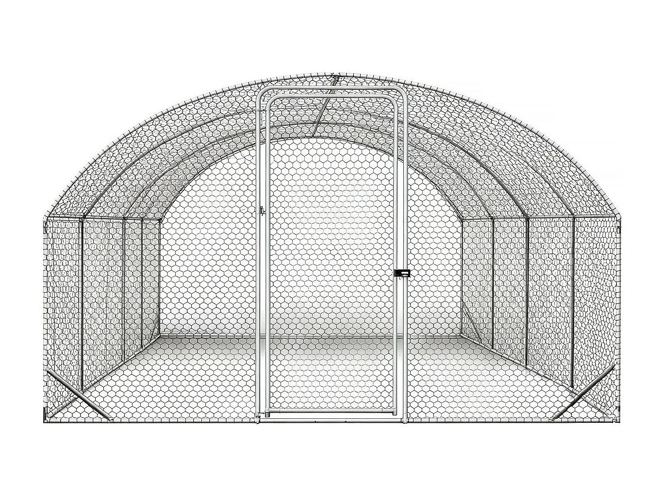 Hühnerauslauf Kuppel 15 m² Gitterpark "Cocorico" - 5 x 3 m - verzinkter Stahl
