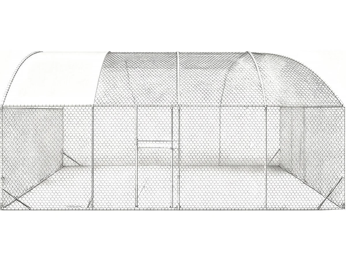 Enclos à poules dôme 15 m² parc grillagé "Cocorico" - 5 x 3 m - acier galvanisé