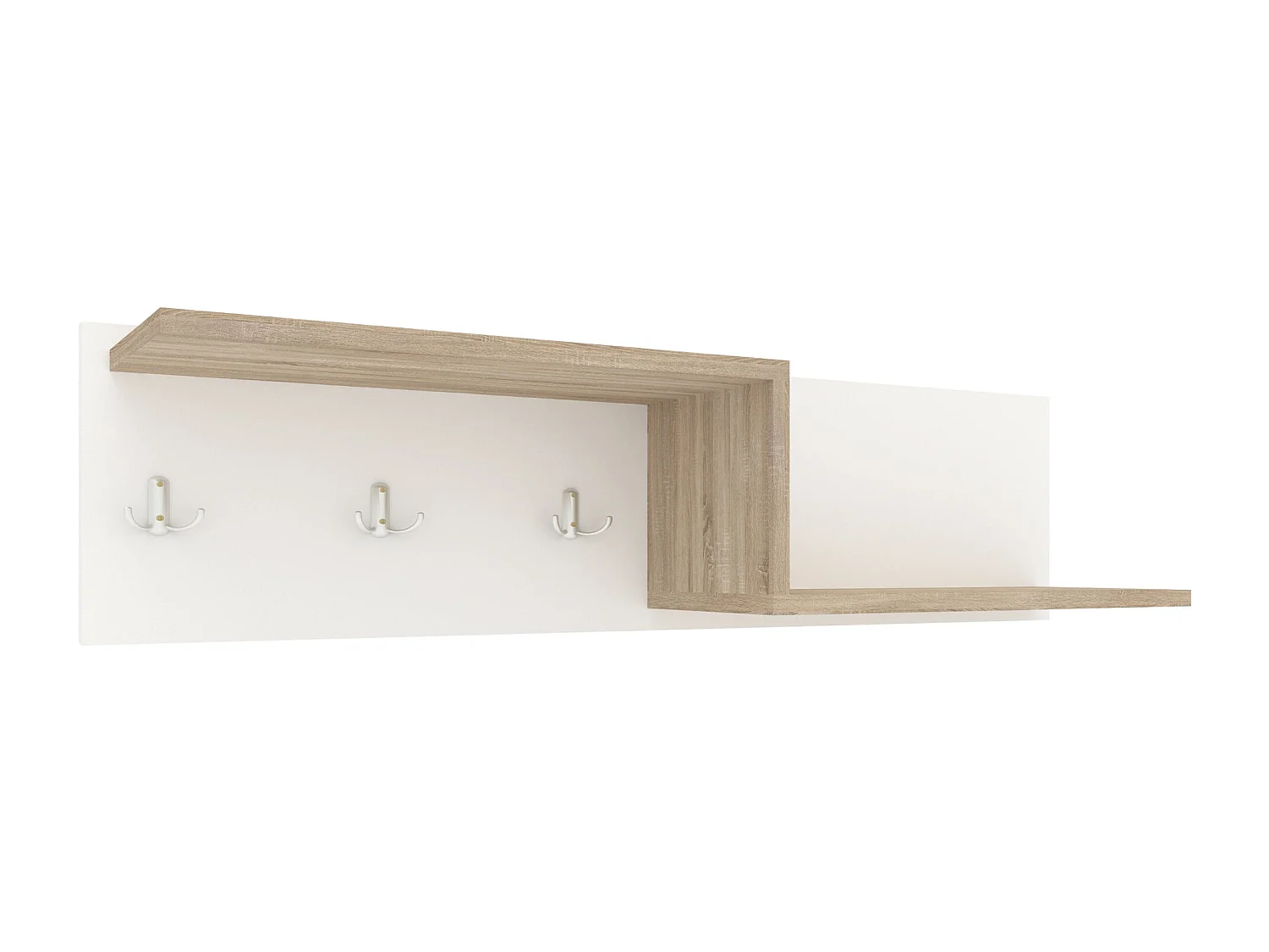 Porte-manteau Grid, Chêne Sonoma/Blanc, 100 x 20 x 24 cm