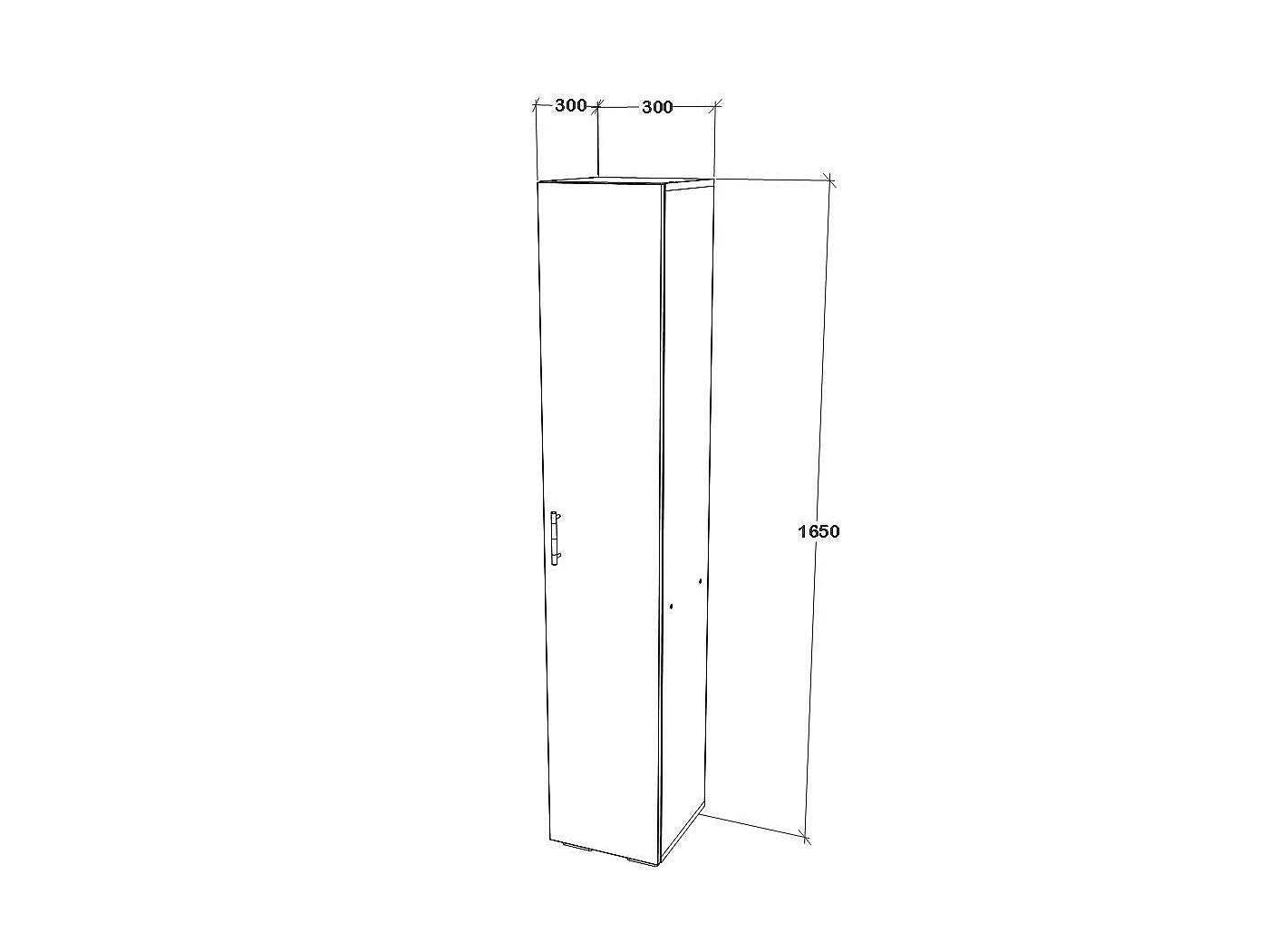 Badkamerkast Cork, 1 deur, wit, 30 x 30 x 165 cm