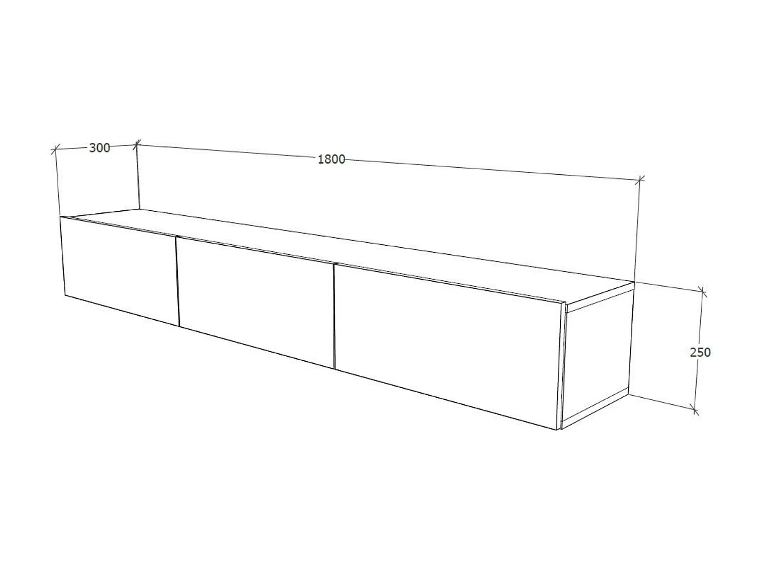 Mueble TV haaus Elba, Roble Artisan, 180 x 30 x 25 cm