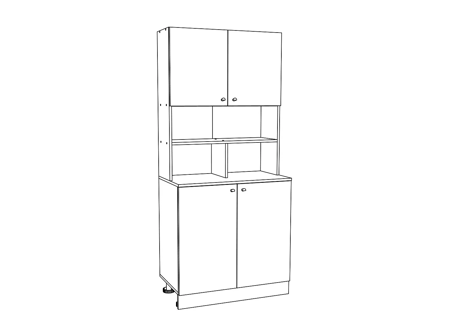 Buffet Opa haaus, Blanc, L 80 cm