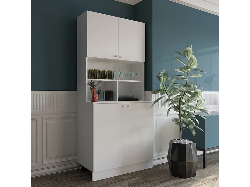 Buffet Opa haaus, Branco, L 80 cm