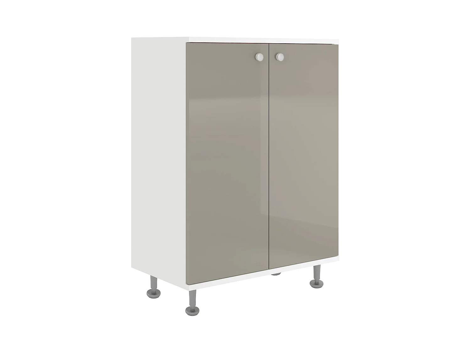 Mueble de baño haaus Zaria, 2 Puertas, Gris Brillante/Blanco, MDF, L 60 x An 35 x Al 85 cm
