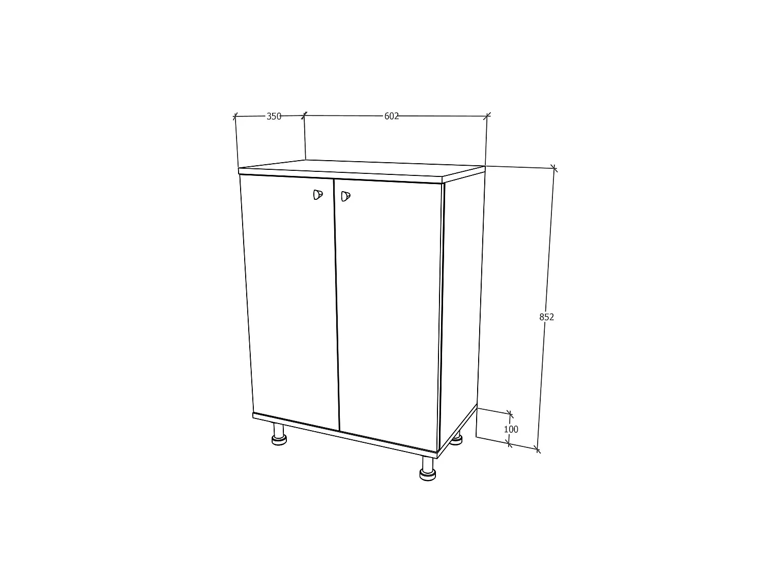 Mueble de baño haaus Zaria, 2 Puertas, Gris Brillante/Blanco, MDF, L 60 x An 35 x Al 85 cm