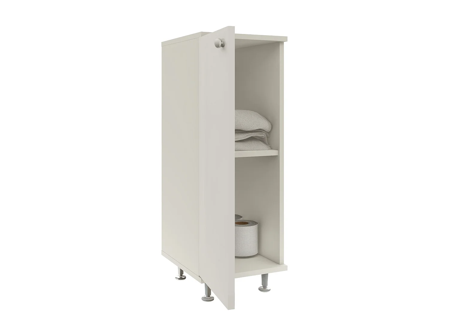 Meuble de Salle de Bain haaus Zaria, 1 Porte, Blanc Brillant/Blanc, MDF, L 30 x l 35 x H 85 cm