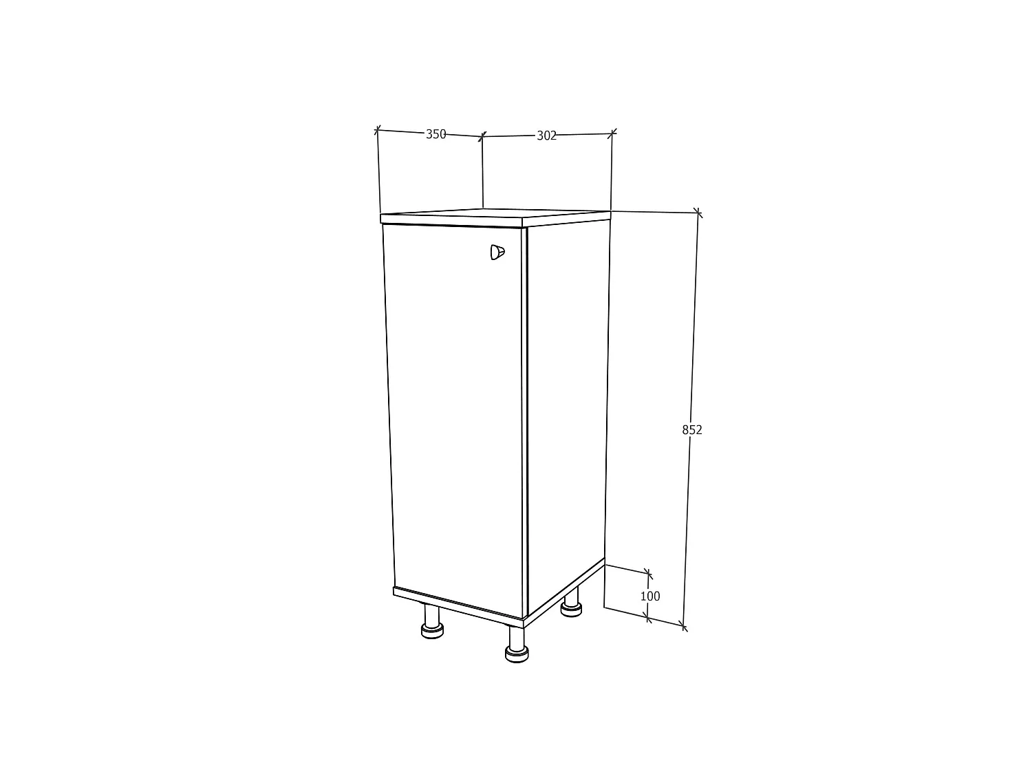 Meuble de Salle de Bain haaus Zaria, 1 Porte, Blanc Brillant/Blanc, MDF, L 30 x l 35 x H 85 cm