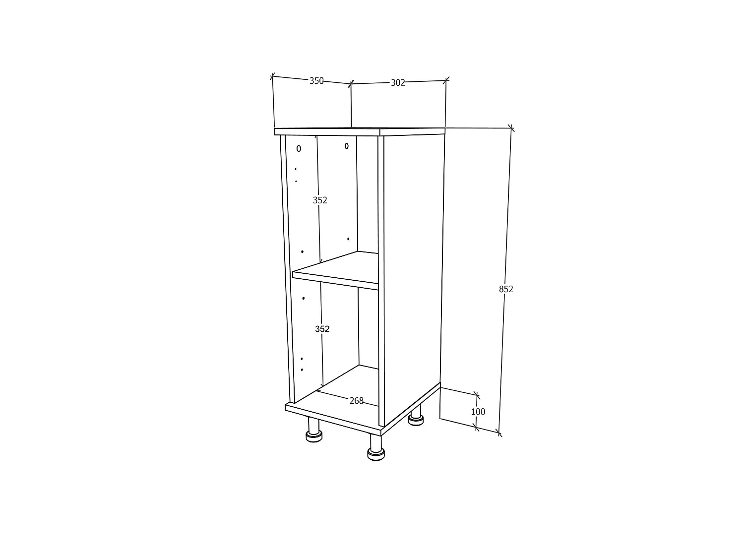 Meuble de Salle de Bain haaus Zaria, 1 Porte, Blanc Brillant/Blanc, MDF, L 30 x l 35 x H 85 cm