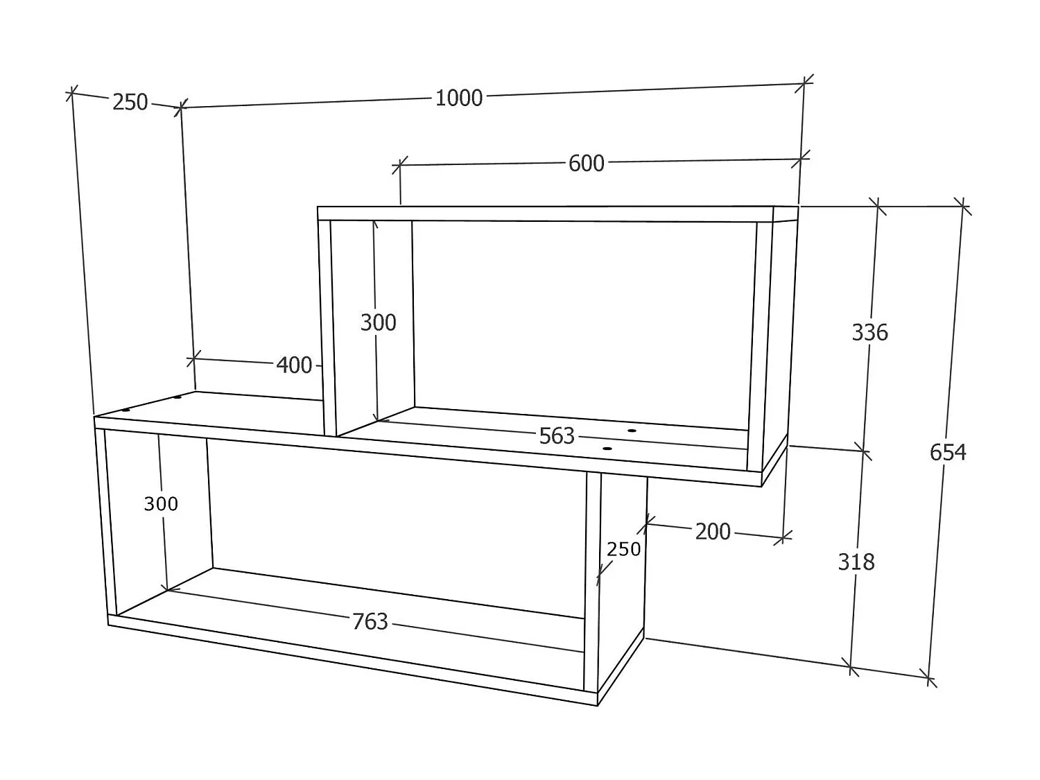 Prateleira haaus Rico V1, branco, C 100 x L 25 x A 65 cm