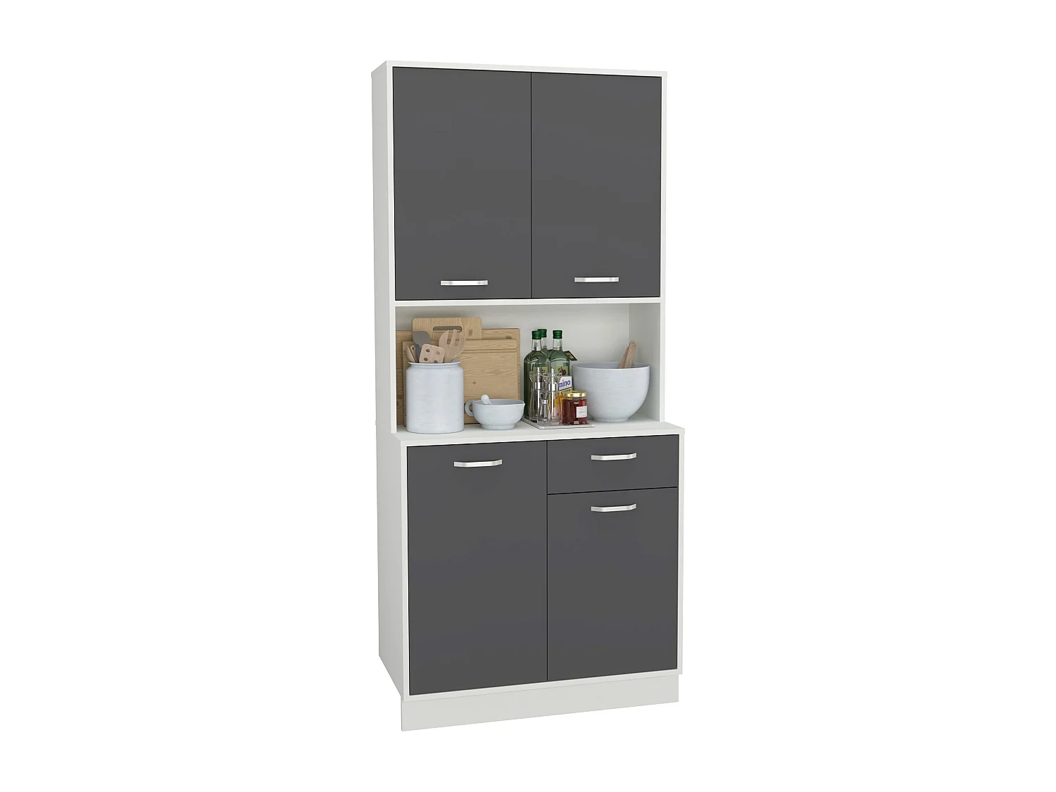 Buffet Oma haaus, Anthracite/Blanc, L 84 cm