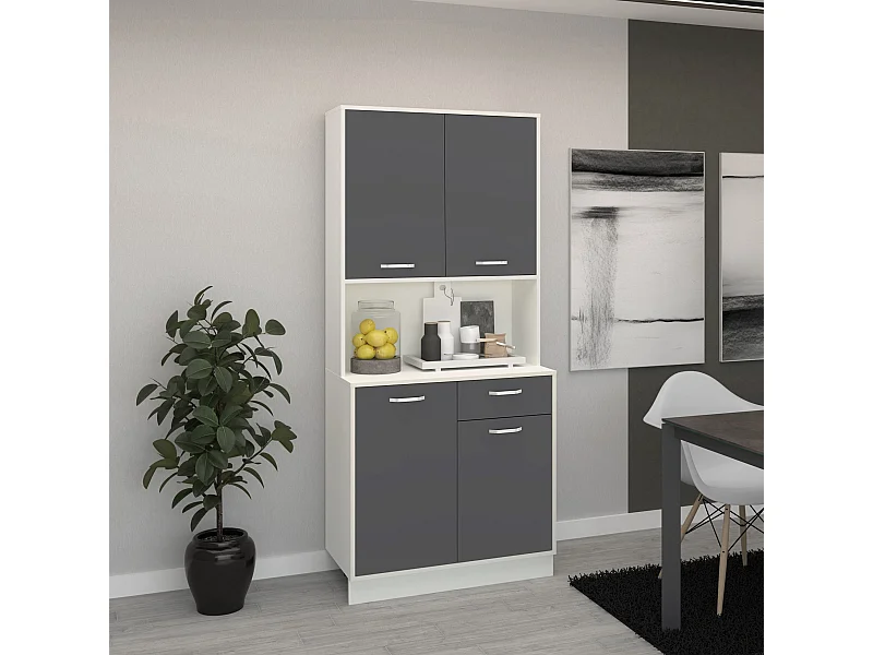 Buffet Oma haaus, Antracite/Bianco, L 84 cm