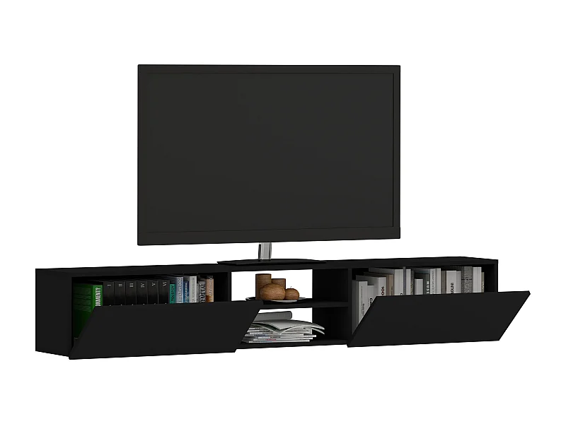 Mobile TV haaus Genova, 2 ante, Nero, 180 x 30 x 30 cm