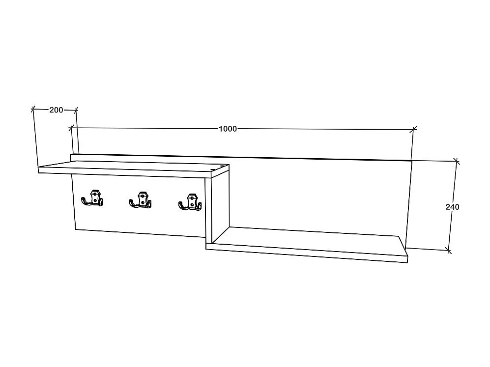 Cabideiro haaus Cairo, Carvalho Branco/Antracite, 113 x 35 x 198 cm