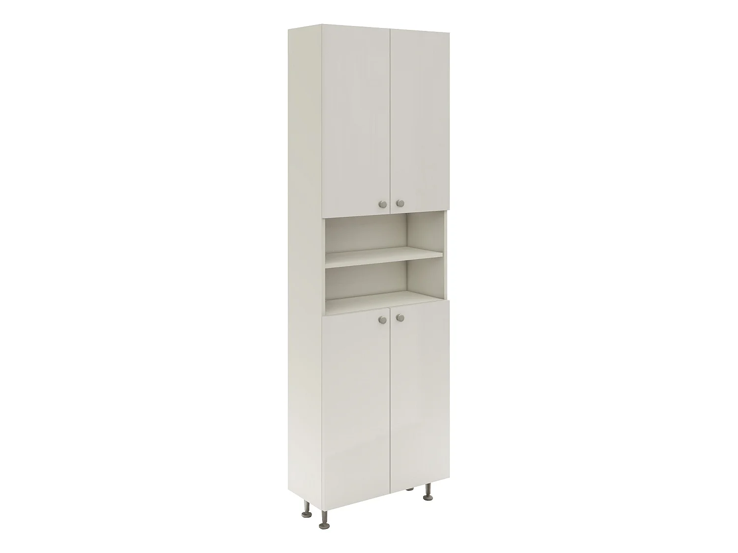 Coluna de casa de banho haaus Zaria, 4 portas, branco brilhante/branco, MDF, L 60 x P 27 x A 190 cm