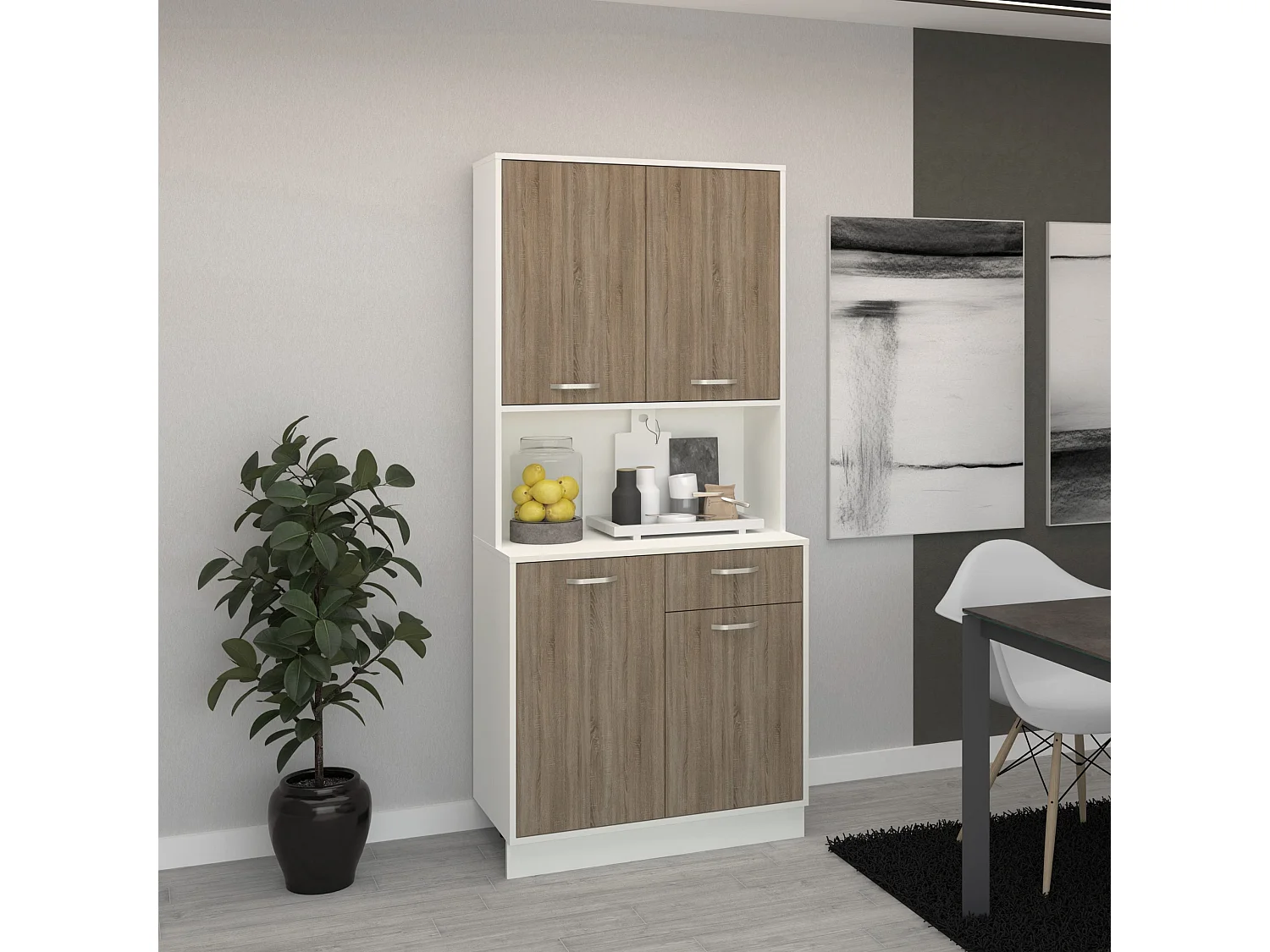 Buffet Oma haaus, Carvalho Sonoma Escuro/Branco, L 84 cm