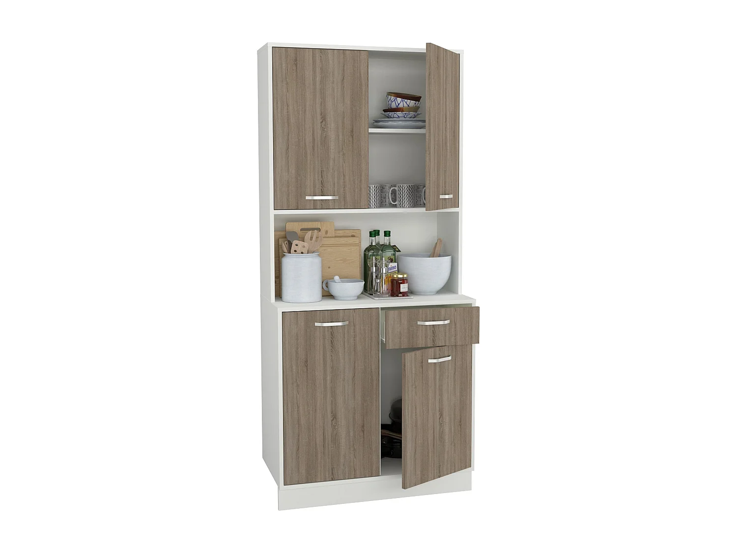 Buffet Oma haaus, Chêne Sonoma Foncé/Blanc, L 84 cm