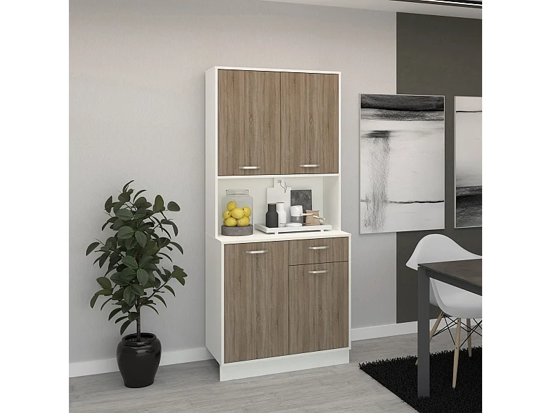 Buffet Oma haaus, Chêne Sonoma Foncé/Blanc, L 84 cm