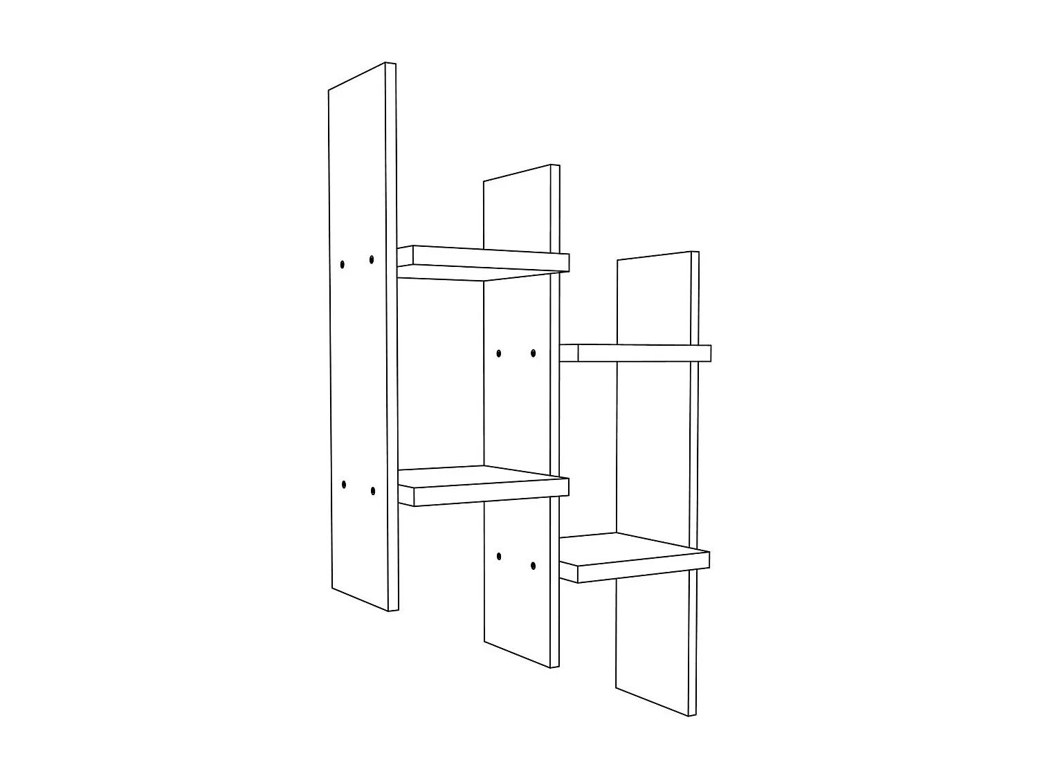 Étagère haaus Zira, Blanc, Panneau Aggloméré 25 mm, 55 x 25 x 98 cm