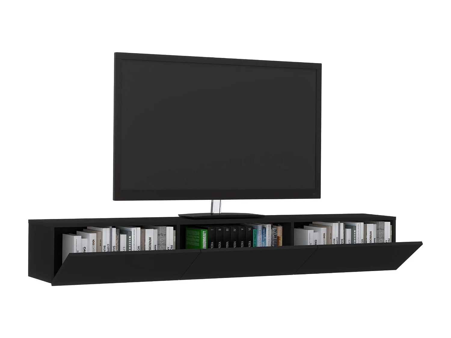 Móvel TV haaus Elba, Preto, 180 x 30 x 25 cm