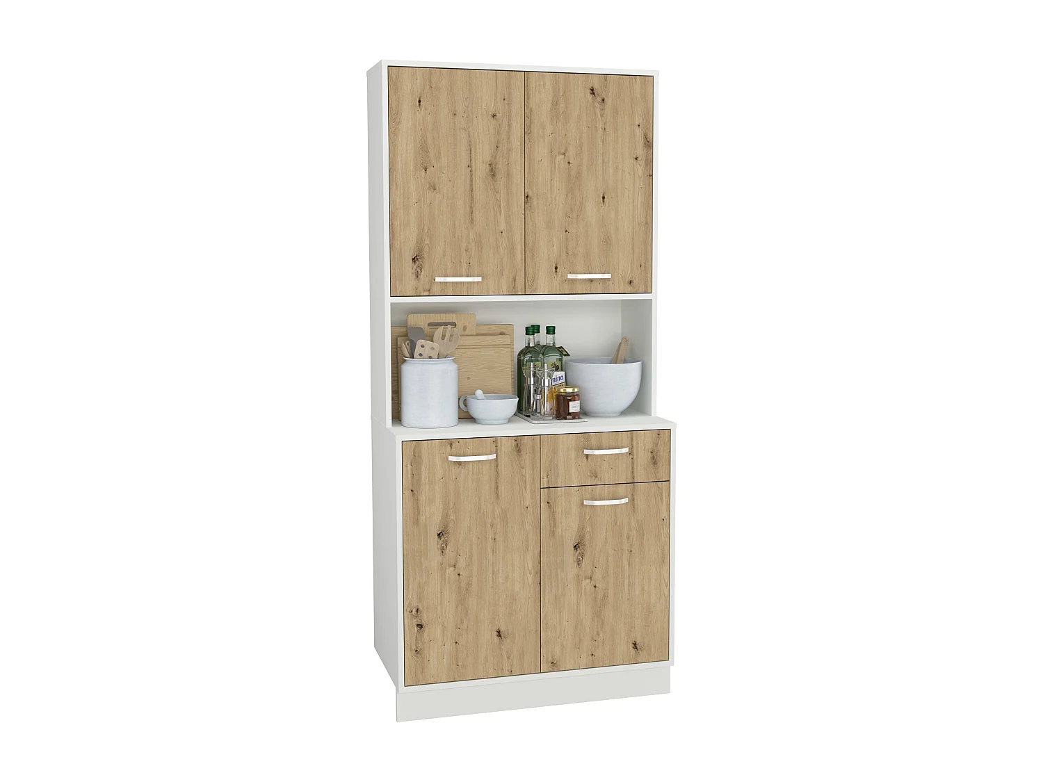 Buffet Oma haaus, Carvalho Artisan/Branco, L 84 cm