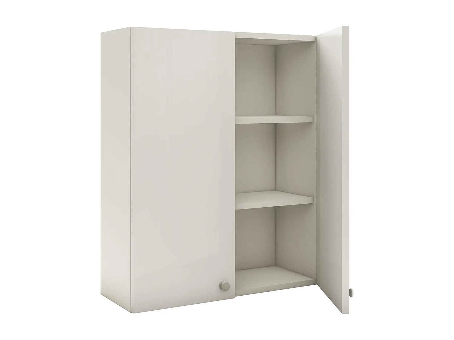 Móveis de casa de banho haaus Zaria, suspenso na parede, 2 portas, Branco/branco brilhante, MDF, C 60 x L 22 x A 72 cm