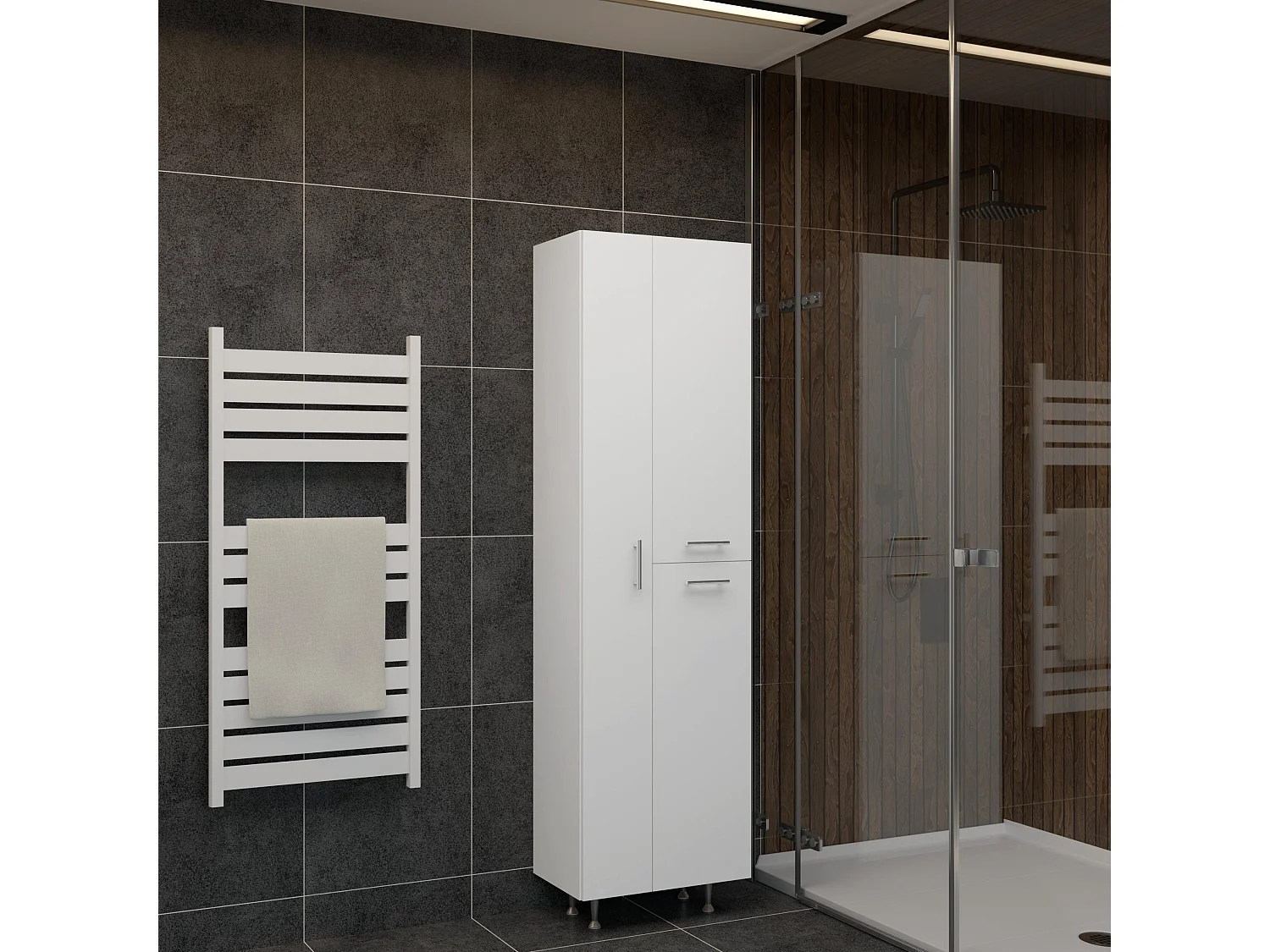 Appendiabiti Como, Antracite/Bianco, L 66 cm