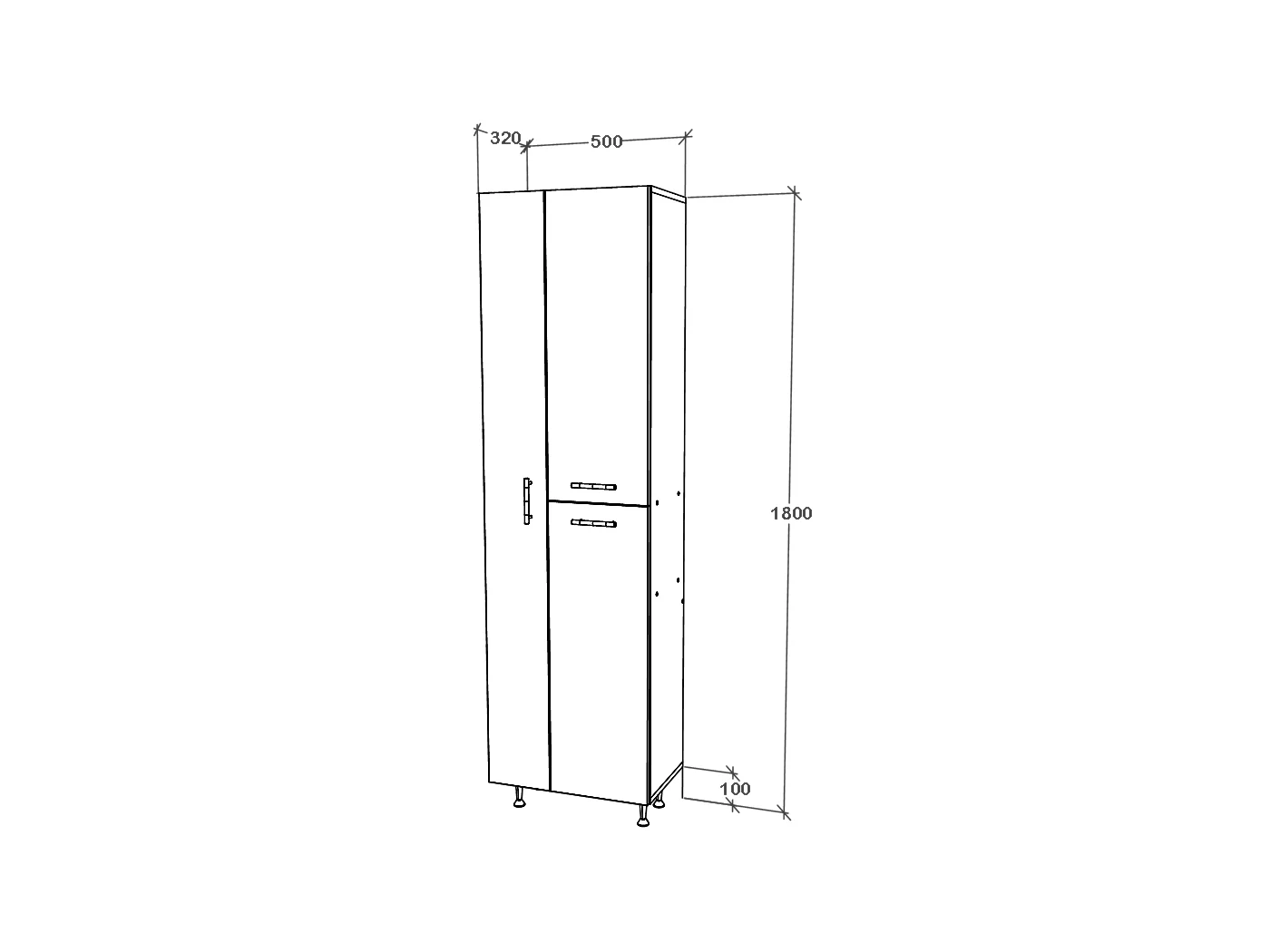 Mueble de baño haaus Dax, 3 Puertas, Blanco, 50 x 32 x 180 cm