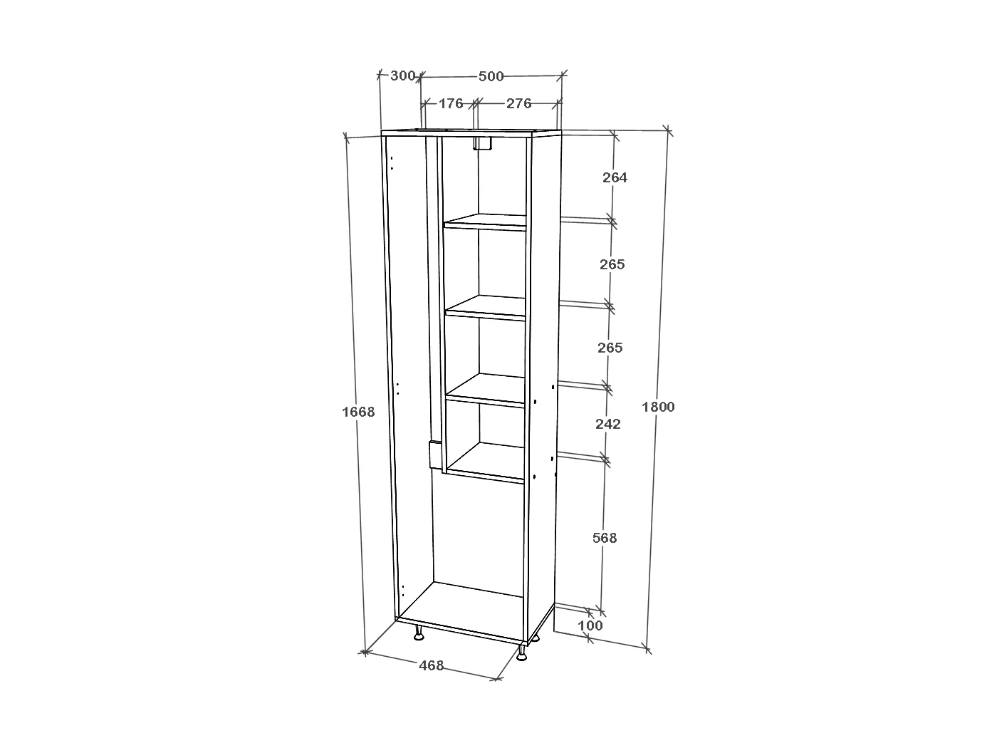 Mueble de baño haaus Dax, 3 Puertas, Blanco, 50 x 32 x 180 cm