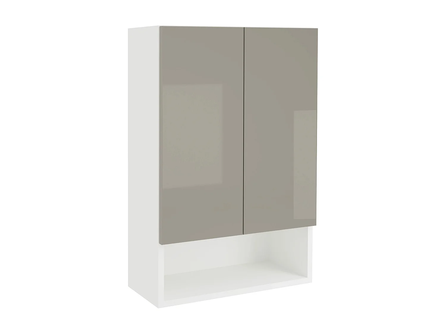 Mueble de cuarto de baño haaus Zed, suspendido, 2 puertas, Gris brillante/blanco, MDF, L 48 x A 22 x A 72 cm