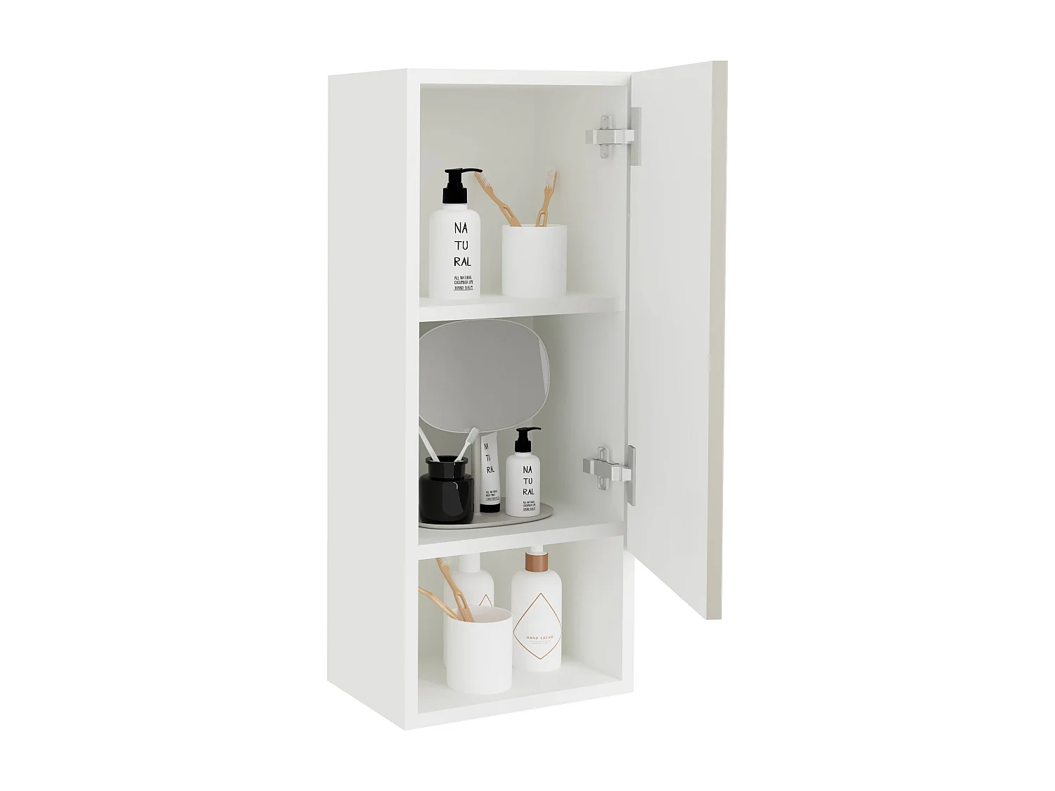 Mueble de cuarto de baño haaus Zed, suspendido, 1 puerta, Gris brillante/blanco, MDF, L 30 x A 22 x 72 cm