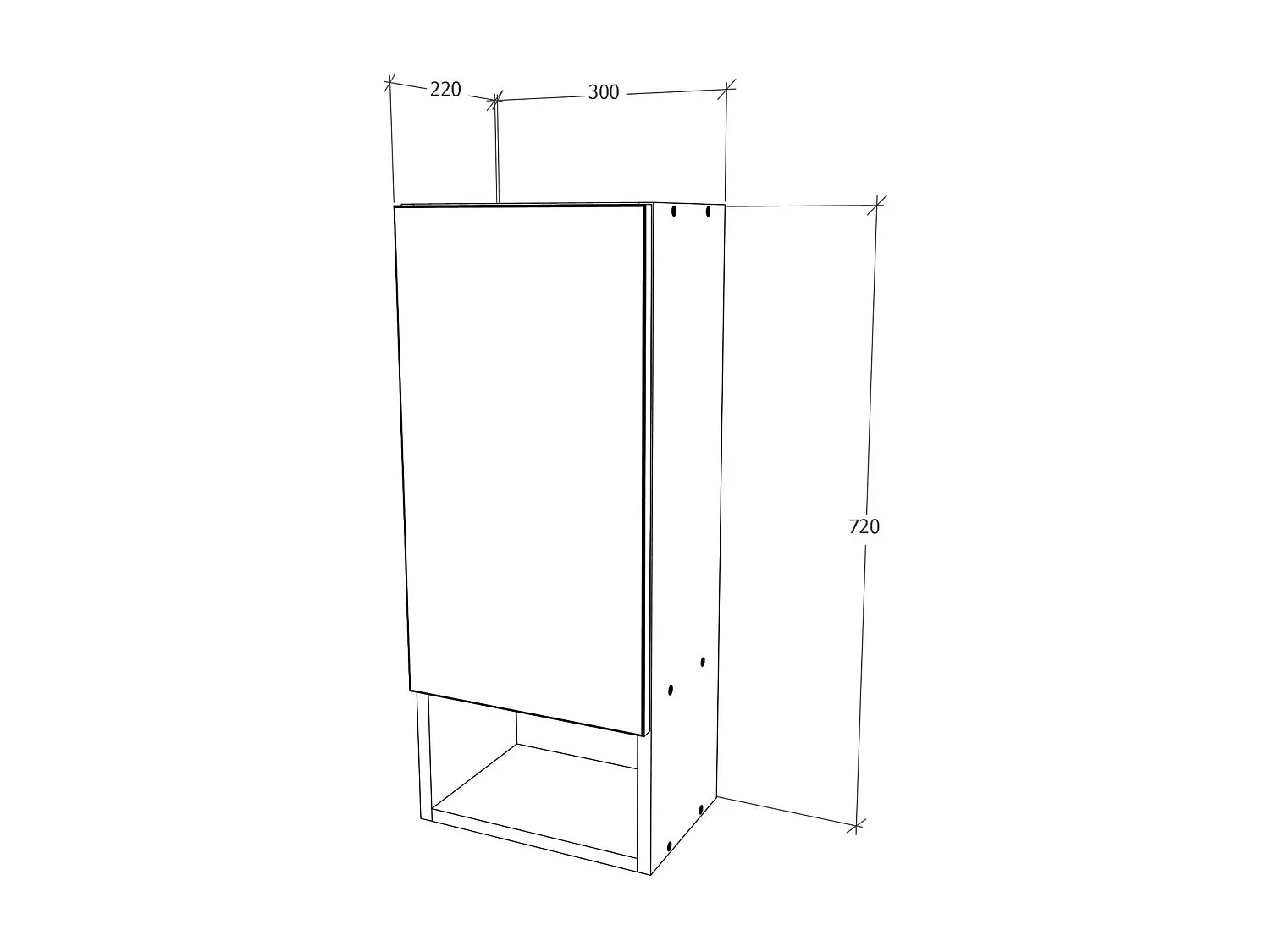 Mueble de cuarto de baño haaus Zed, suspendido, 1 puerta, Gris brillante/blanco, MDF, L 30 x A 22 x 72 cm