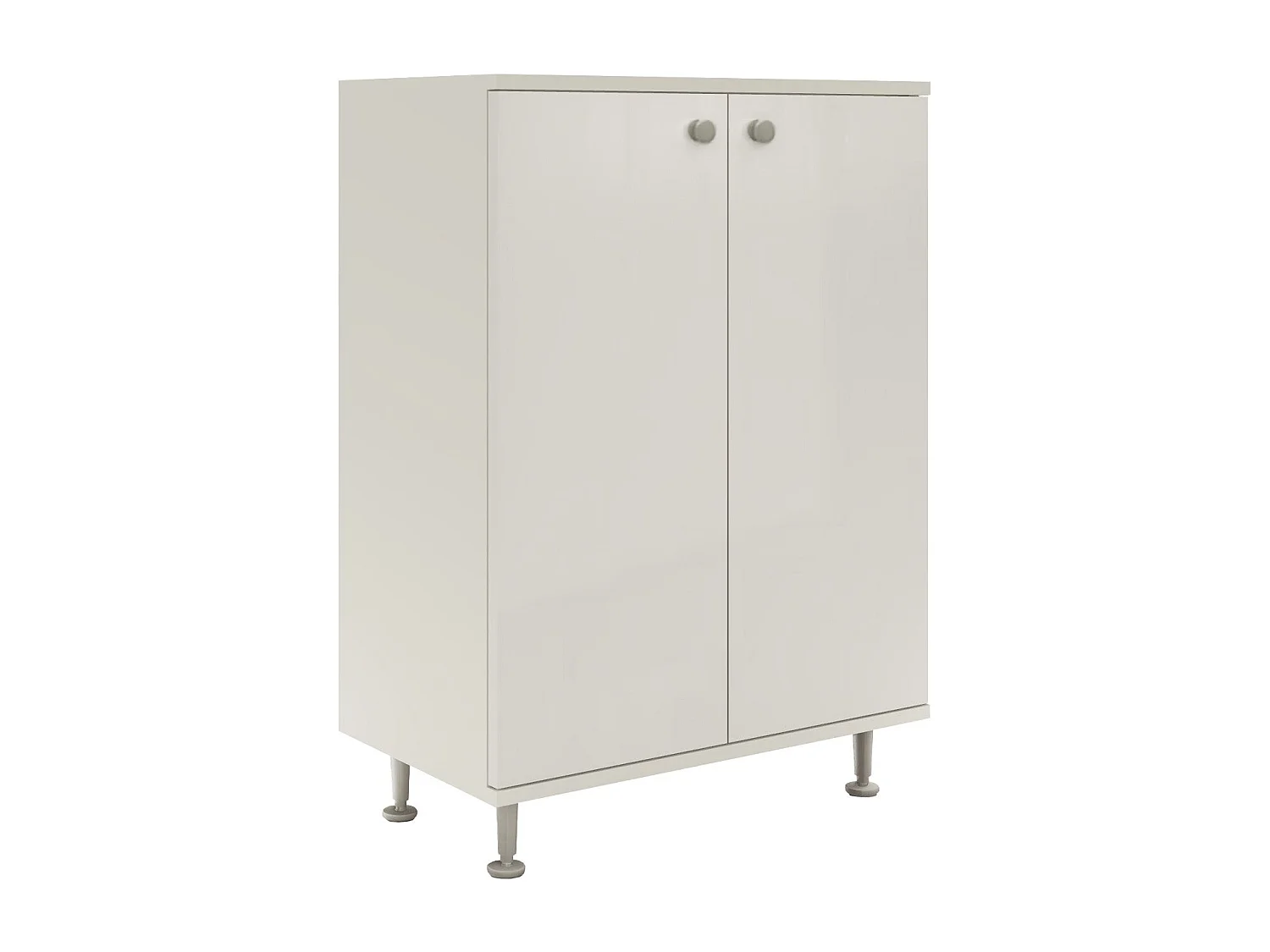 Meuble de Salle de Bain haaus Zaria, 2 Portes, Blanc Brillant/Blanc, MDF, L 60 x l 35 x H 85 cm