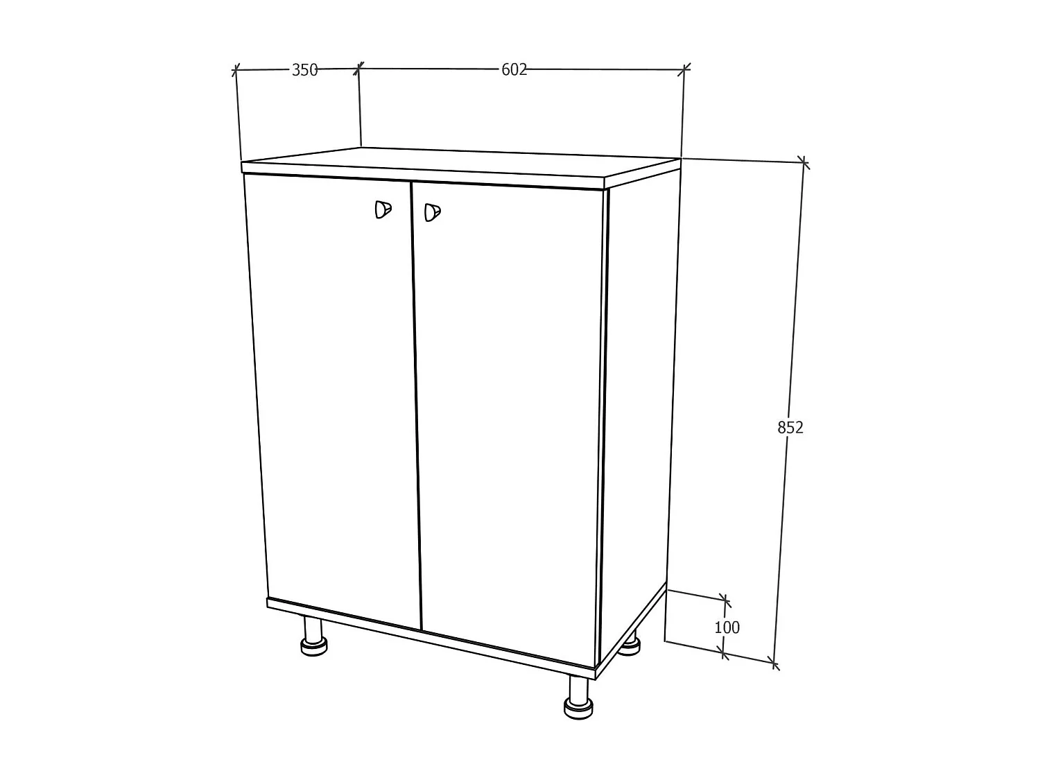Meuble de Salle de Bain haaus Zaria, 2 Portes, Blanc Brillant/Blanc, MDF, L 60 x l 35 x H 85 cm