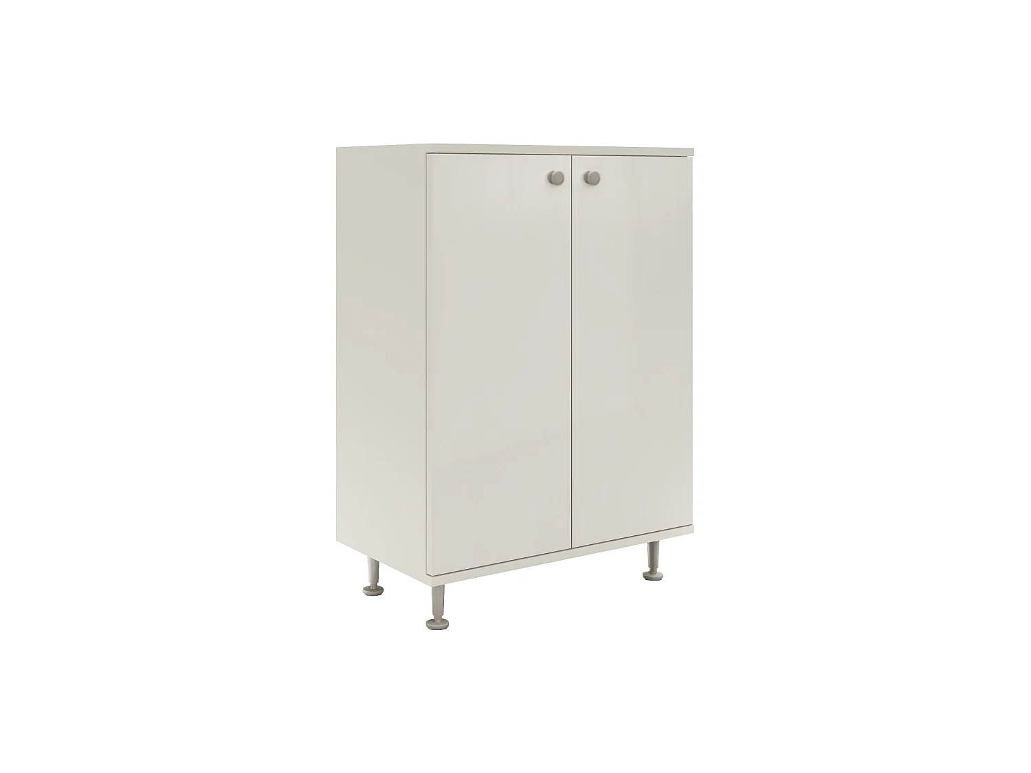 Badezimmerschrank Zaria, 2 Türen, Hochglanz Weiß/Weiß, MDF, L 60 x l 35 x H 85 cm