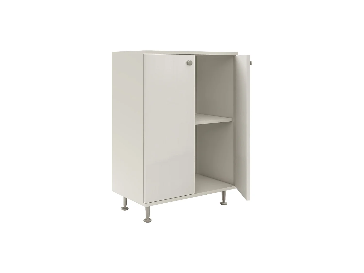 Badezimmerschrank Zaria, 2 Türen, Hochglanz Weiß/Weiß, MDF, L 60 x l 35 x H 85 cm
