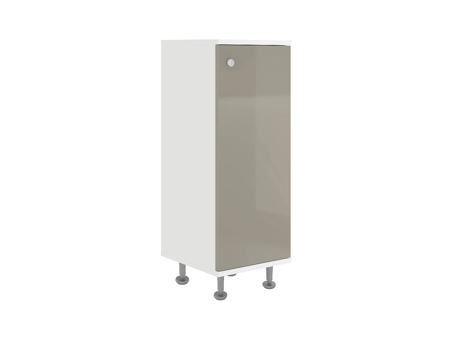 Meuble de Salle de Bain haaus Zaria, 1 Porte, Gris Brillant/Blanc, MDF, L 30 x l 35 x H 85 cm